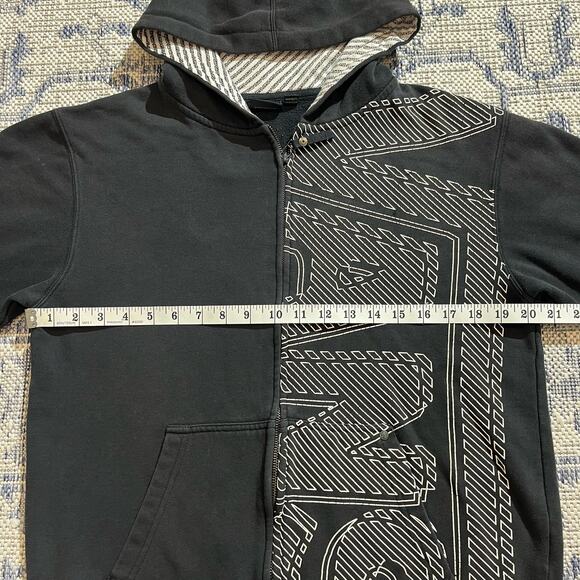 VTG Y2K Vans Graphic Black Zipup Hoodie Double Sided Skater Baggy SZ XL - Picture 4 of 5